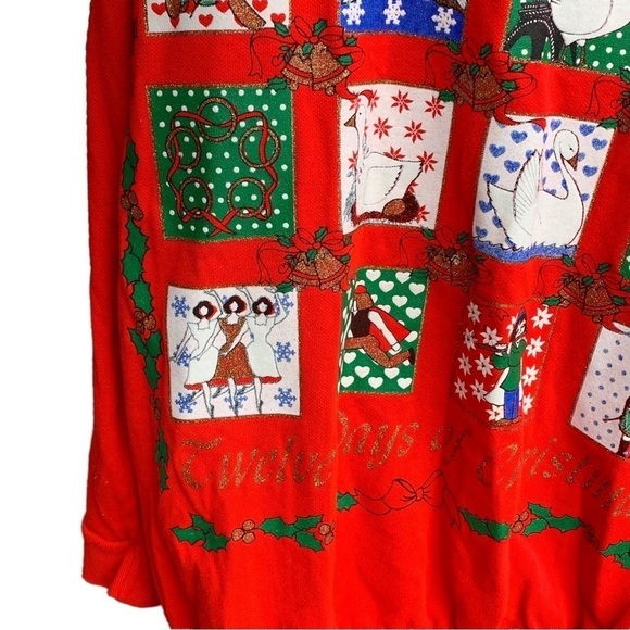 Vintage Crewneck Sweatshirt Twelve Days of Christmas - Picture 2 of 4